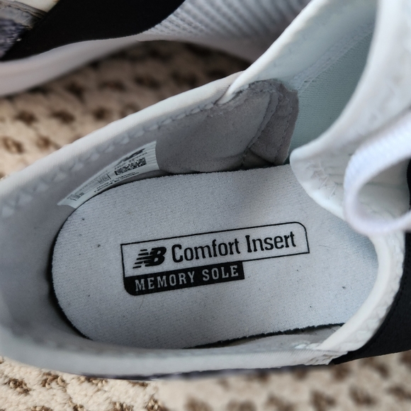 New Balance Comfort Insert Memory Sole White and Black Snakeskin Sneakers - Picture 7 of 8